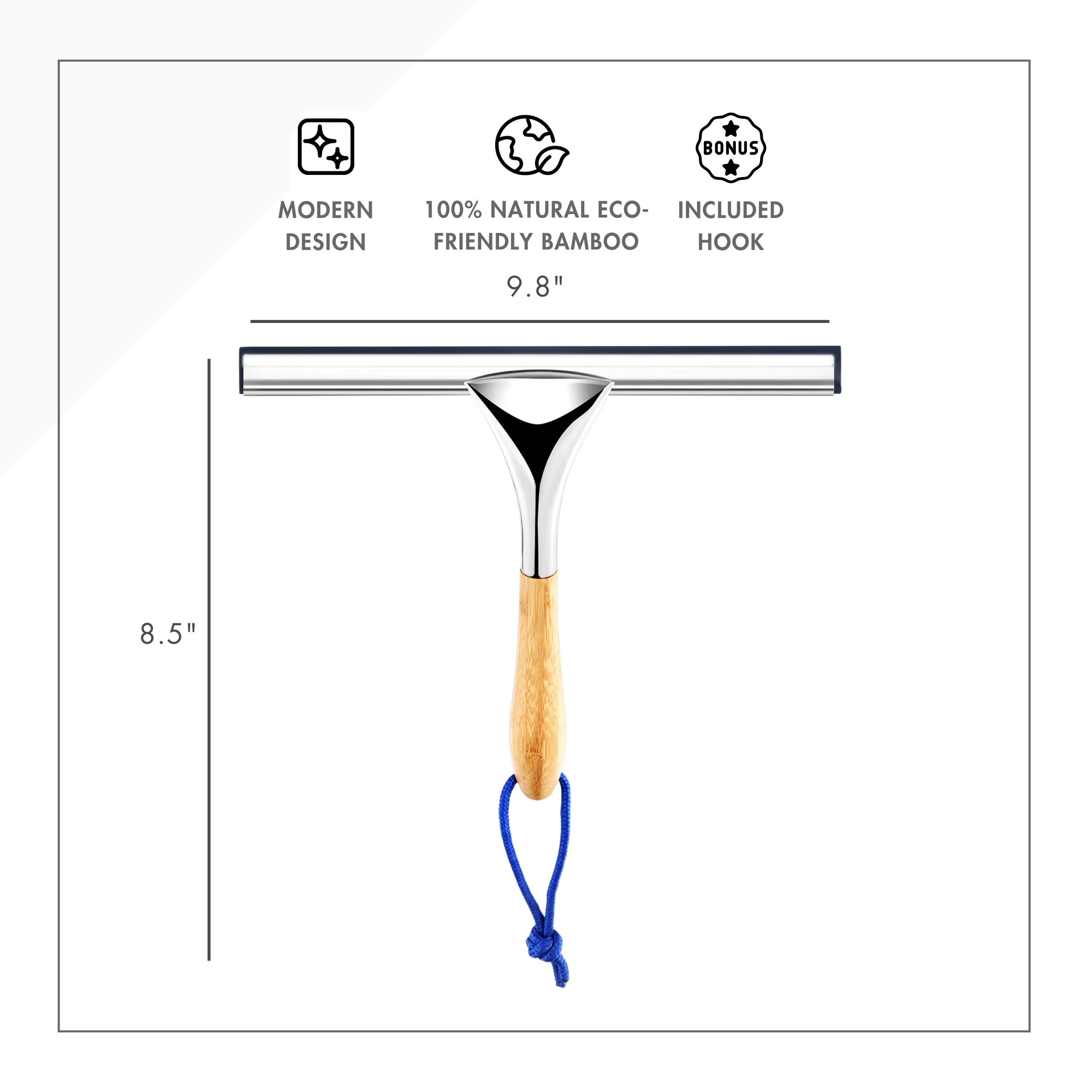 Stainless Steel   Bamboo Squeegee