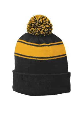 Stripe Pom Pom Beanie - STC28