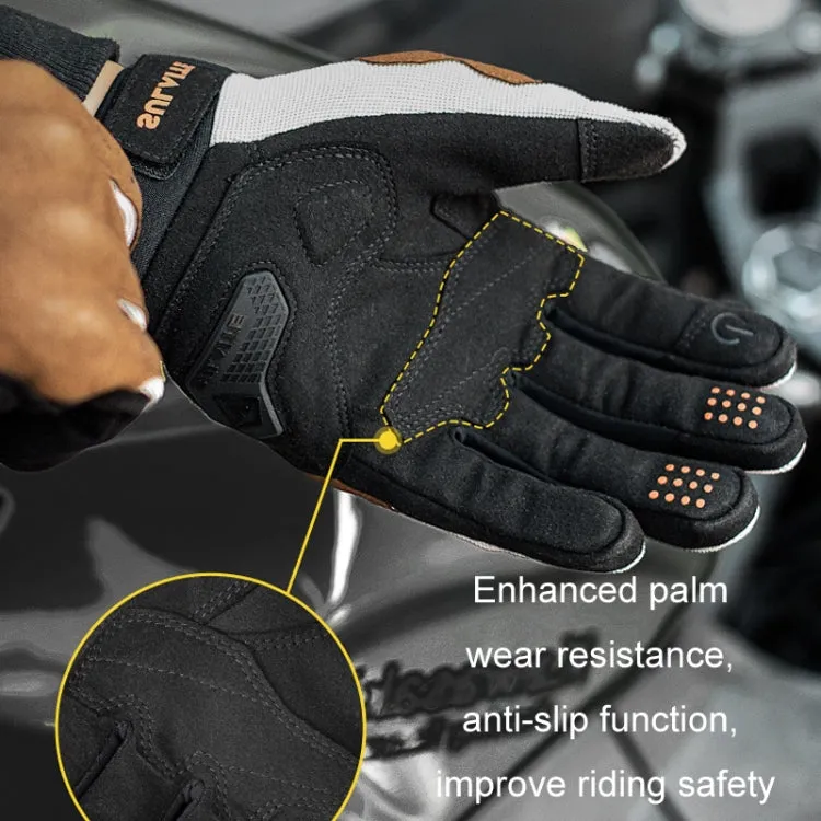 SULAITE Motorcycle Riding Breathable Conductive Touch Screen Full Finger Gloves, Size: XL(Black)