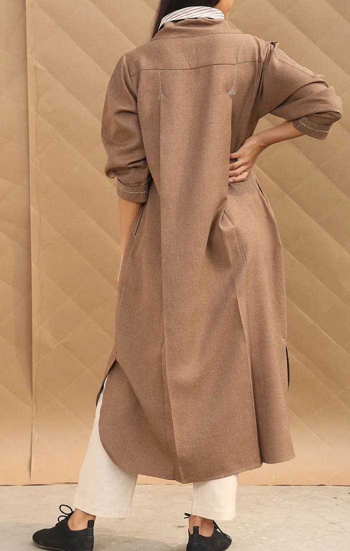 Tan wool Twill Tunic