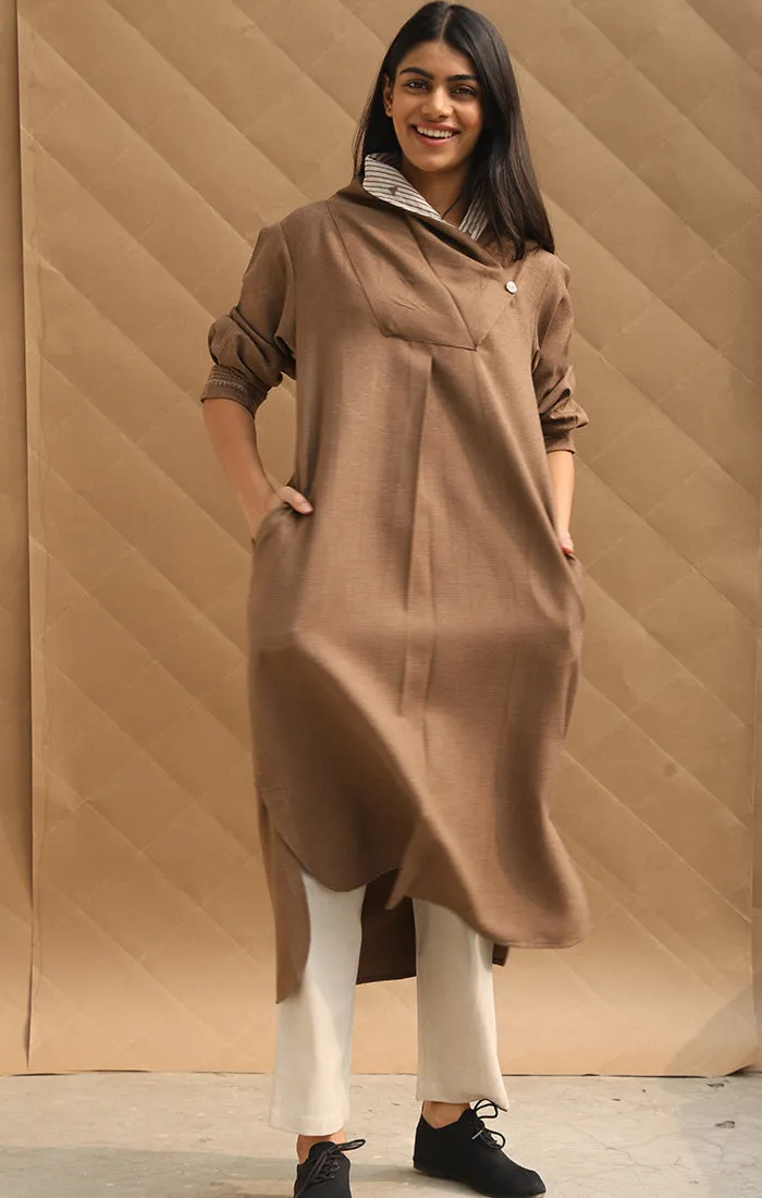 Tan wool Twill Tunic