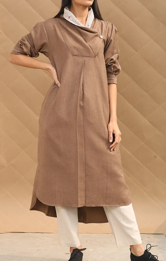 Tan wool Twill Tunic