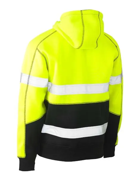 Taped Two Tone Hi Vis Fleece Hoodie Pullover - BK6619T