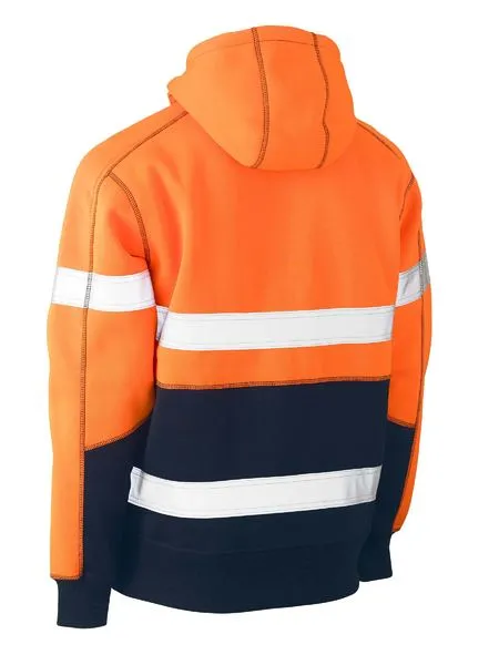 Taped Two Tone Hi Vis Fleece Hoodie Pullover - BK6619T