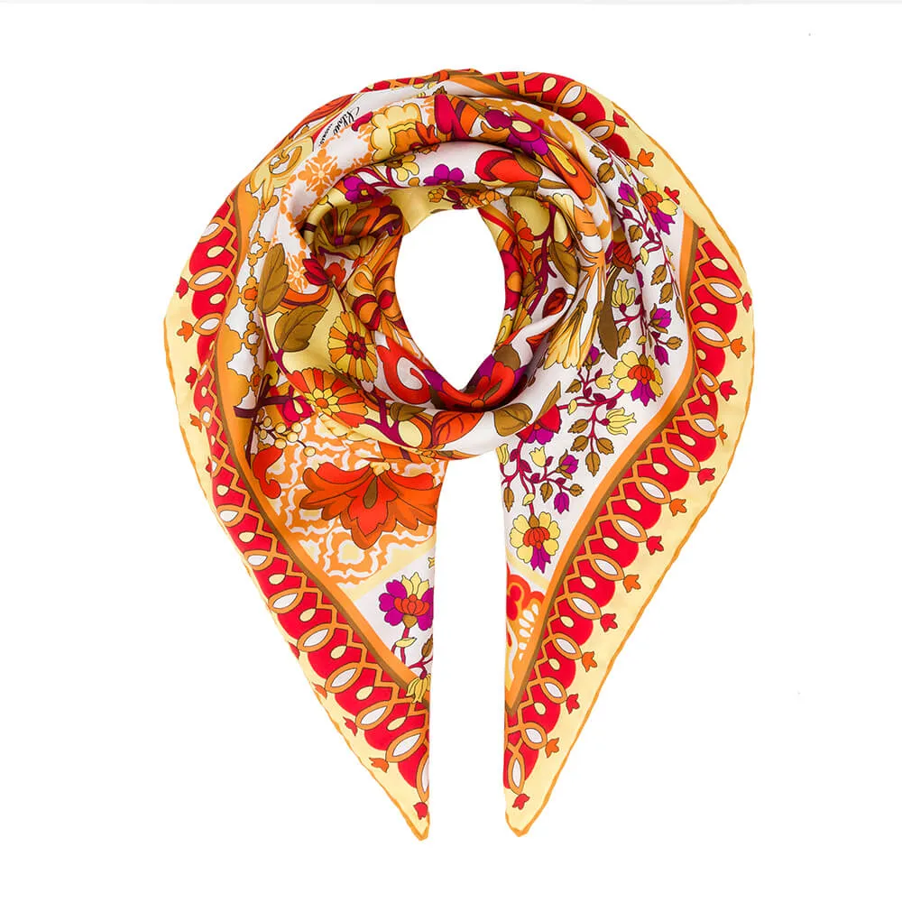 Tauromerion Yellow Silk Twill Scarf and Ring