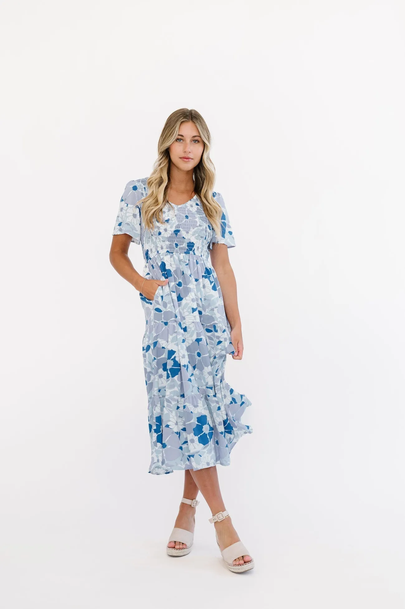 Tayla Dress in Blue Splash