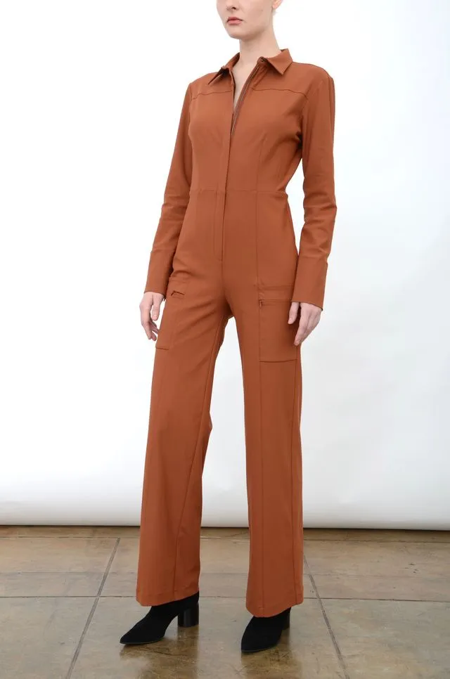 Tech Stretch Zip Up Utility Jumpsuit - AUDREY FA24