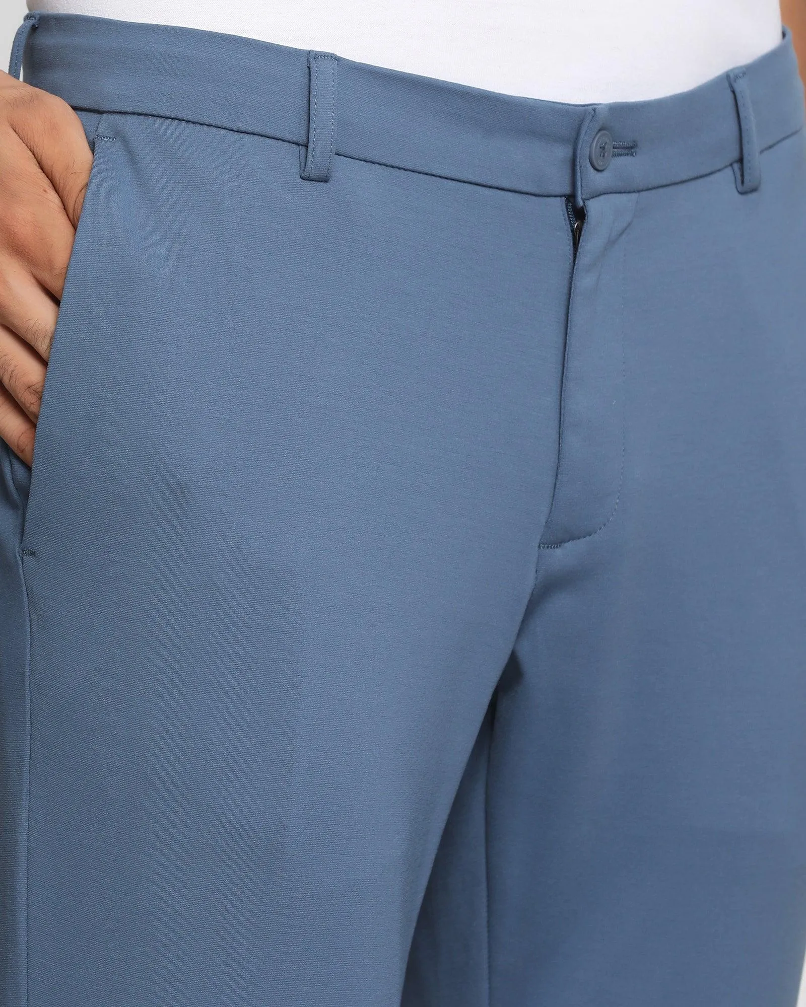 TechPro B5P Casual Blue Solid Khakis - Muji