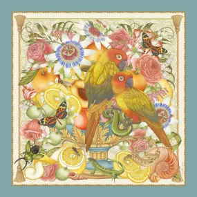 The Parrot & Passion Flower Silk Scarf | 90x90cm [Preorder]