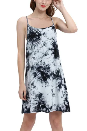 Tie Dye Criss Cross Back Slip Dress