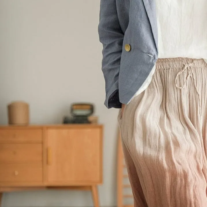 Tie-Dye Gradient Linen Skirt