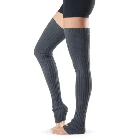 TOESOX Leg Warmers Thigh High - Charcoal Grey