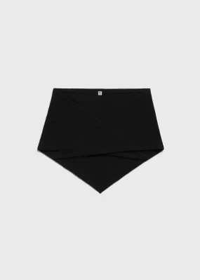 Triangle wool cashmere scarf black