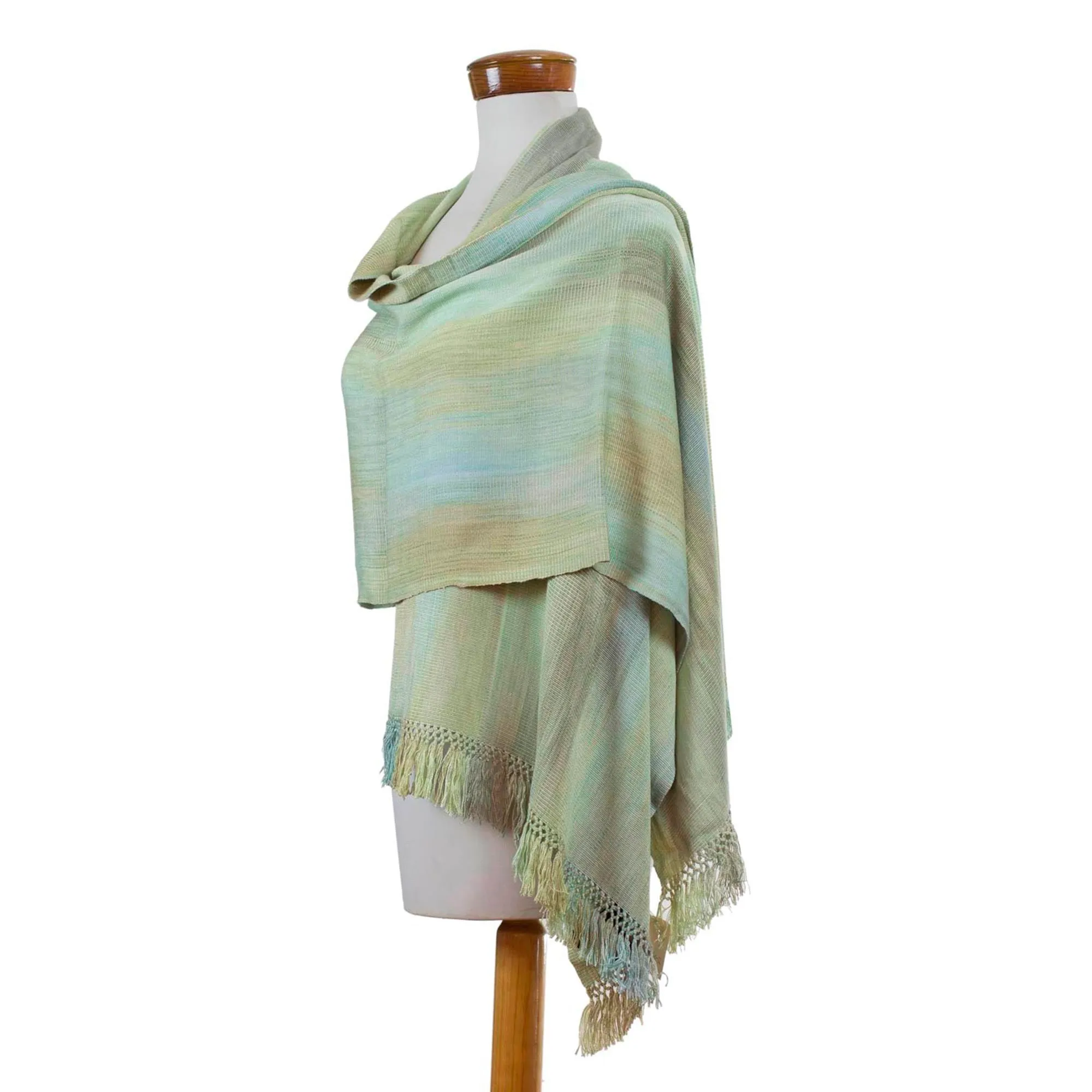 Unique Rayon Shawl - Serenity's Inspiration | NOVICA