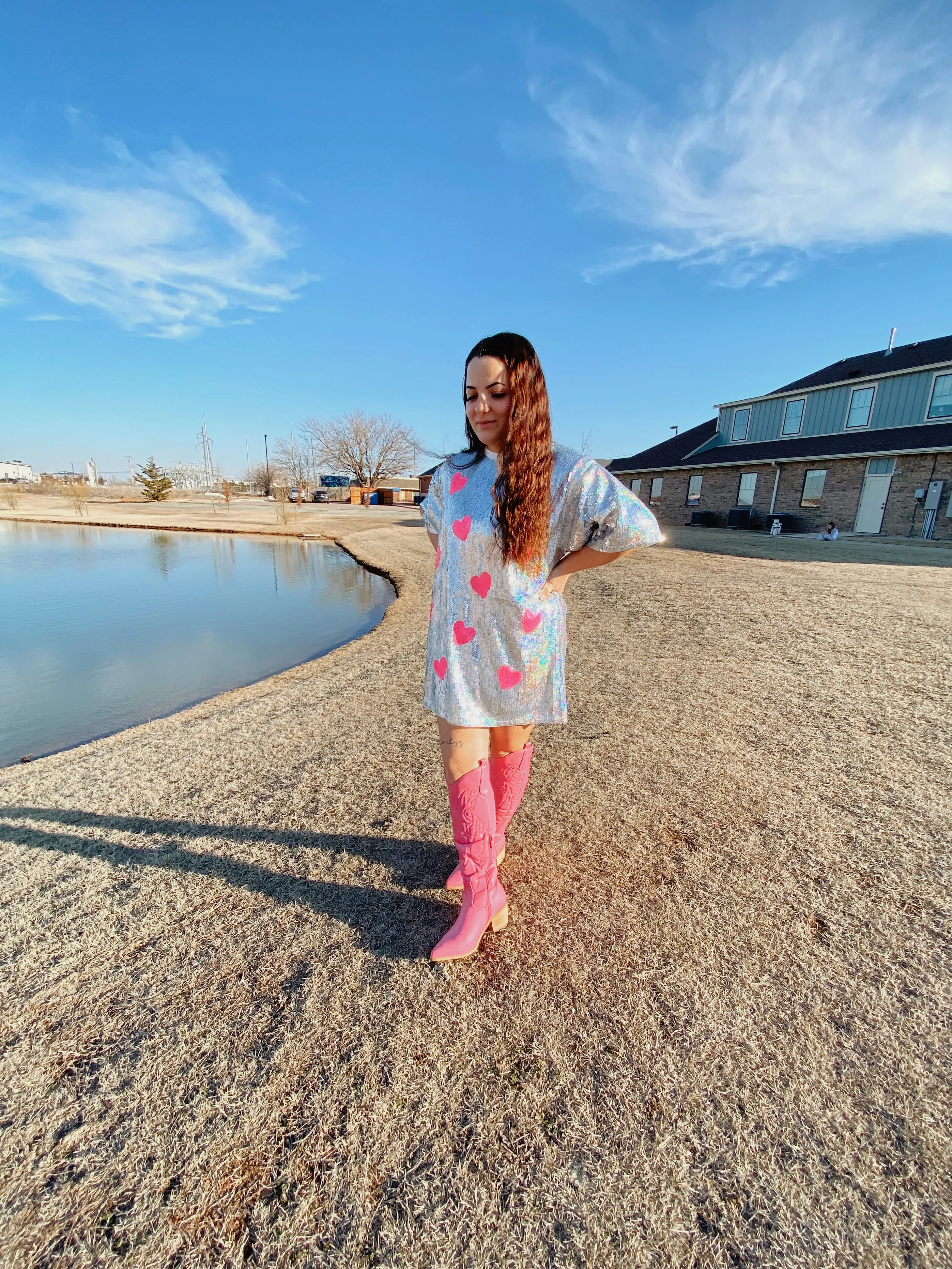 Valentines Heart Sequin Tunic