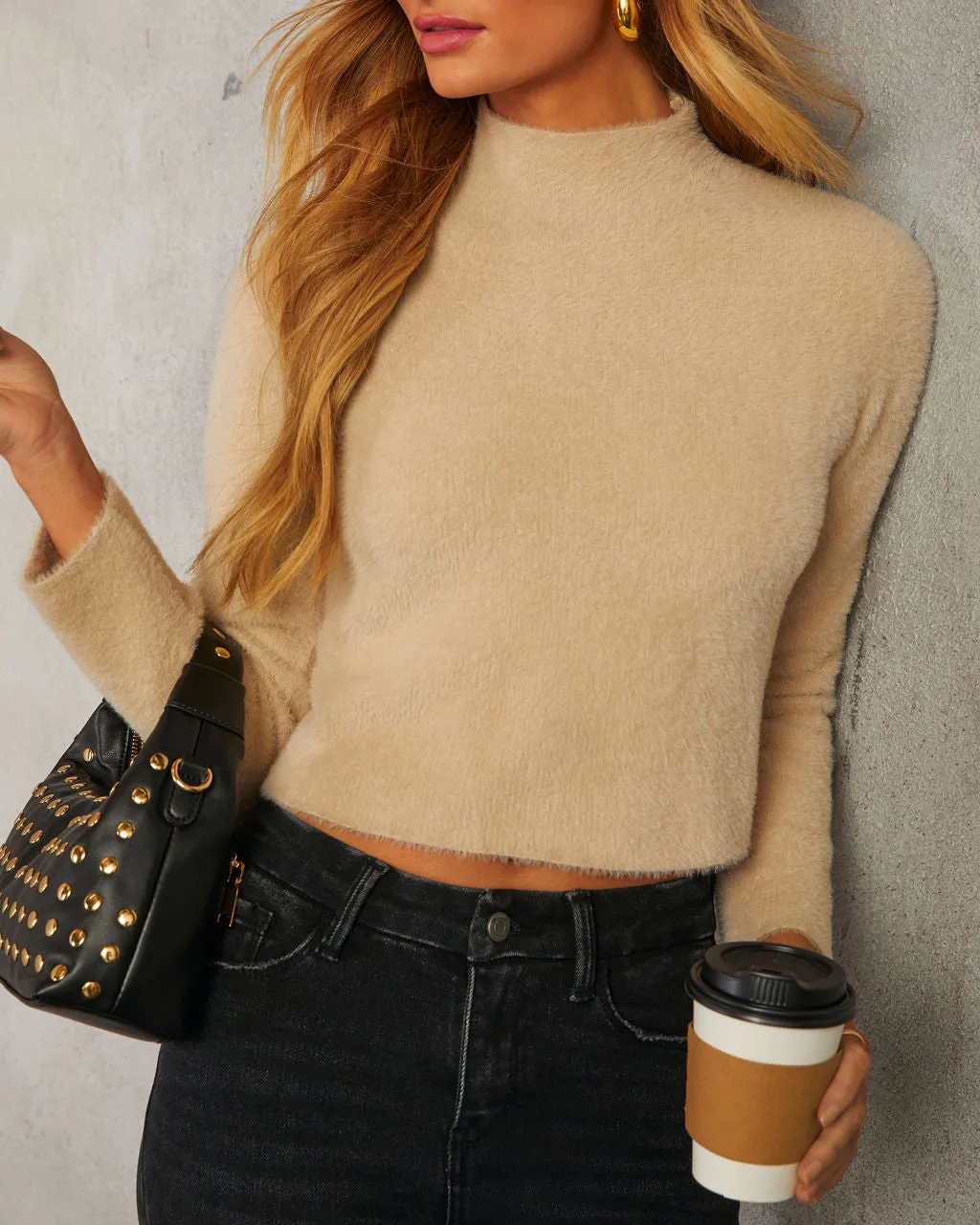 Vayda Cropped Turtle Neck Sweater