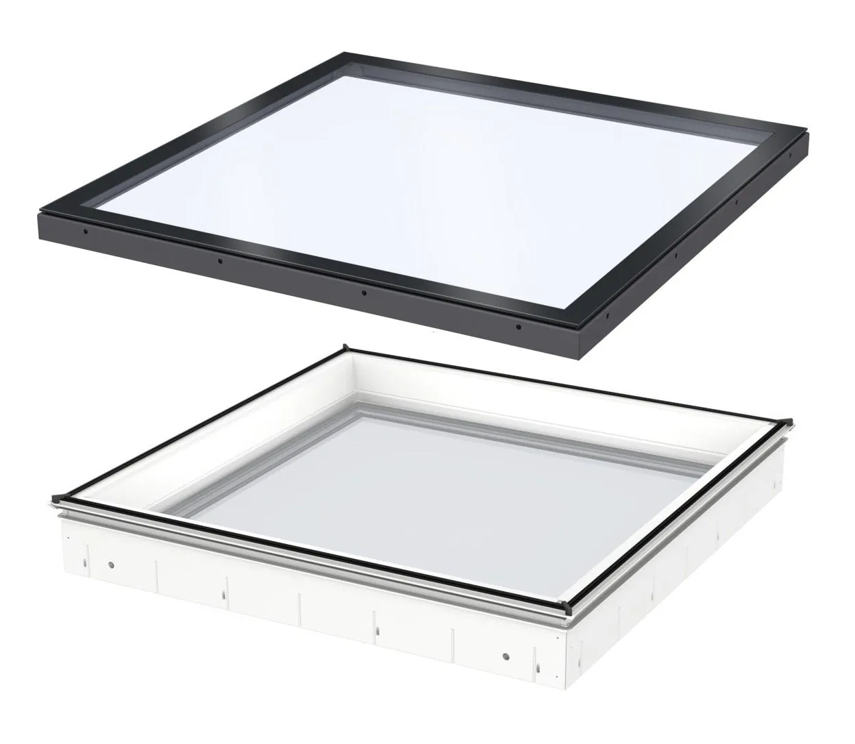 VELUX CFU 200060 S00M Fixed Flat Glass Rooflight Package 200 x 60 cm (Including CFU Double Glazed Base & ISU Flat Glass Top Cover)