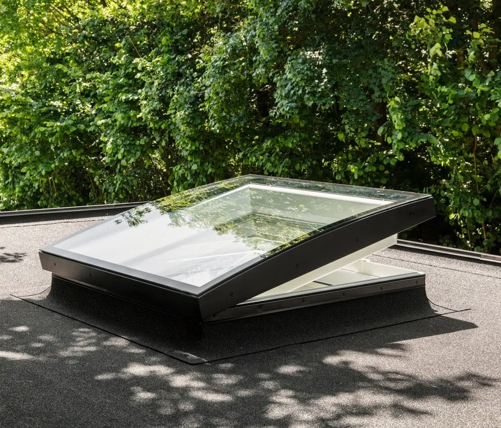 VELUX CVU 090090 1093 INTEGRA® Electric Curved Glass Rooflight Package 90 x 90 cm (Including CVU Triple Glazed Base & ISU Curved Glass Top Cover)