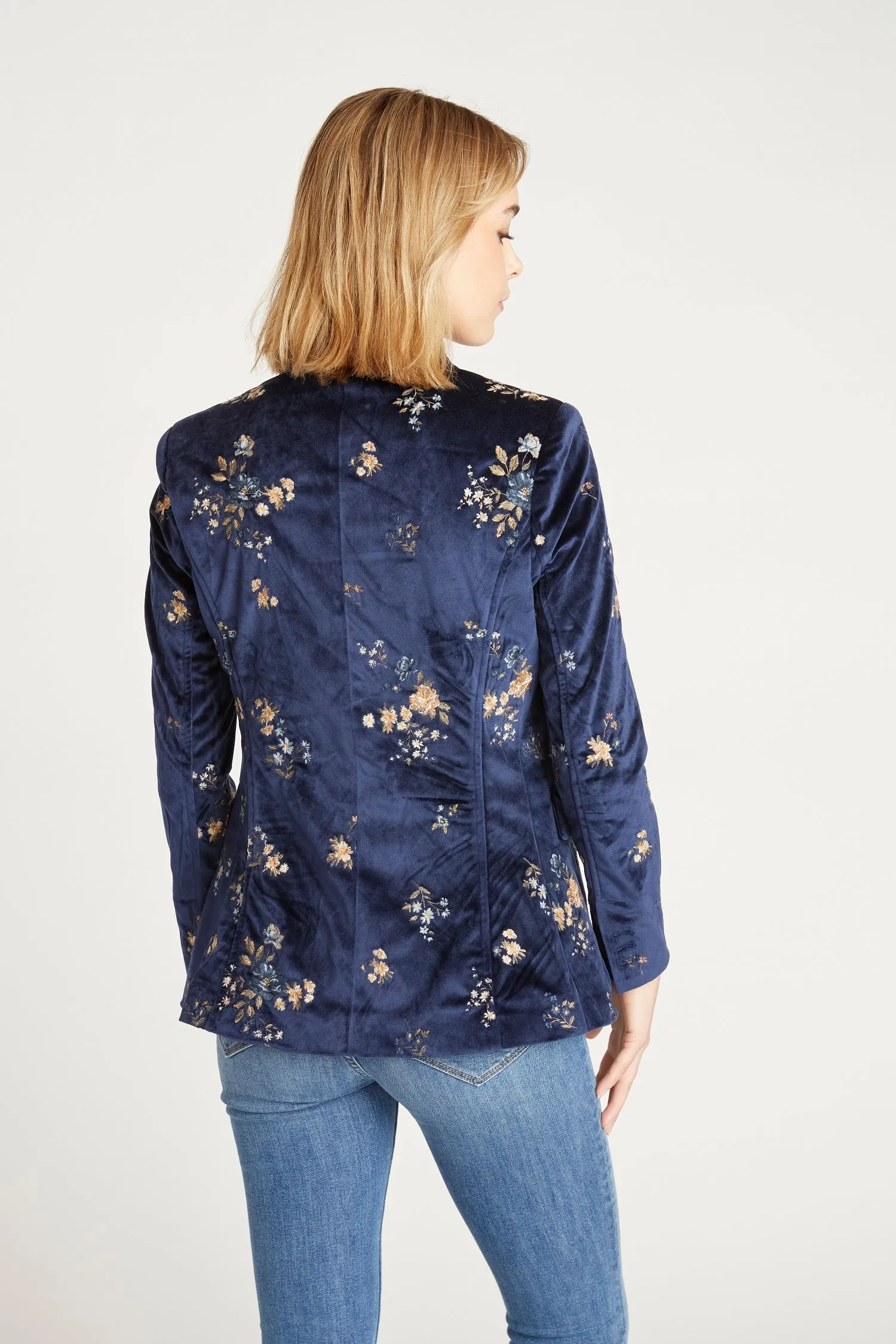 Velvet Blazer - Navy Speck