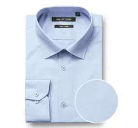 VERNO Light Blue Classic Fit Long Sleeve Travel Easy-Care Cotton Dress Shirt CS0221