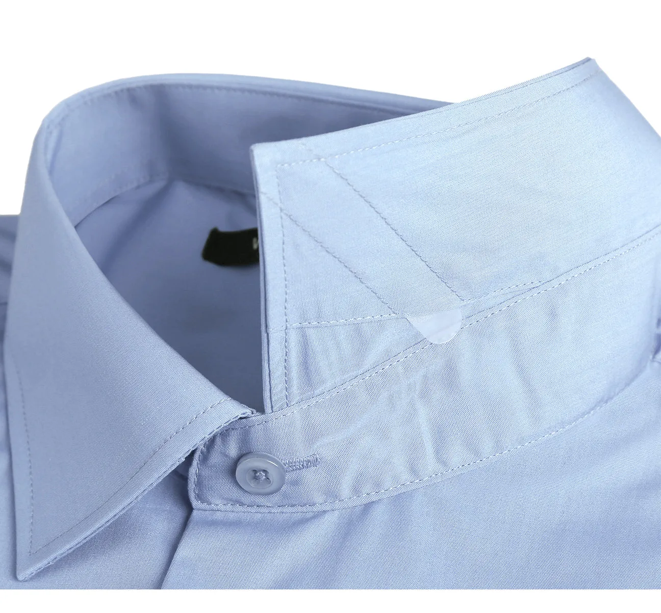 VERNO Light Blue Classic Fit Long Sleeve Travel Easy-Care Cotton Dress Shirt CS0221