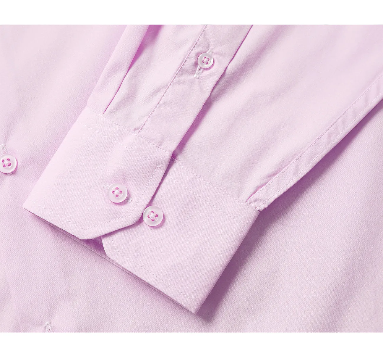 VERNO Light Pink Classic Fit Long Sleeve Travel Easy-Care Cotton Dress Shirt CS0222