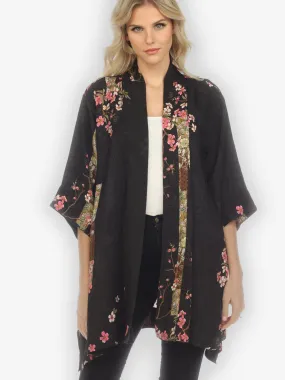 Vintage Bamboo Flower Silk Kimono