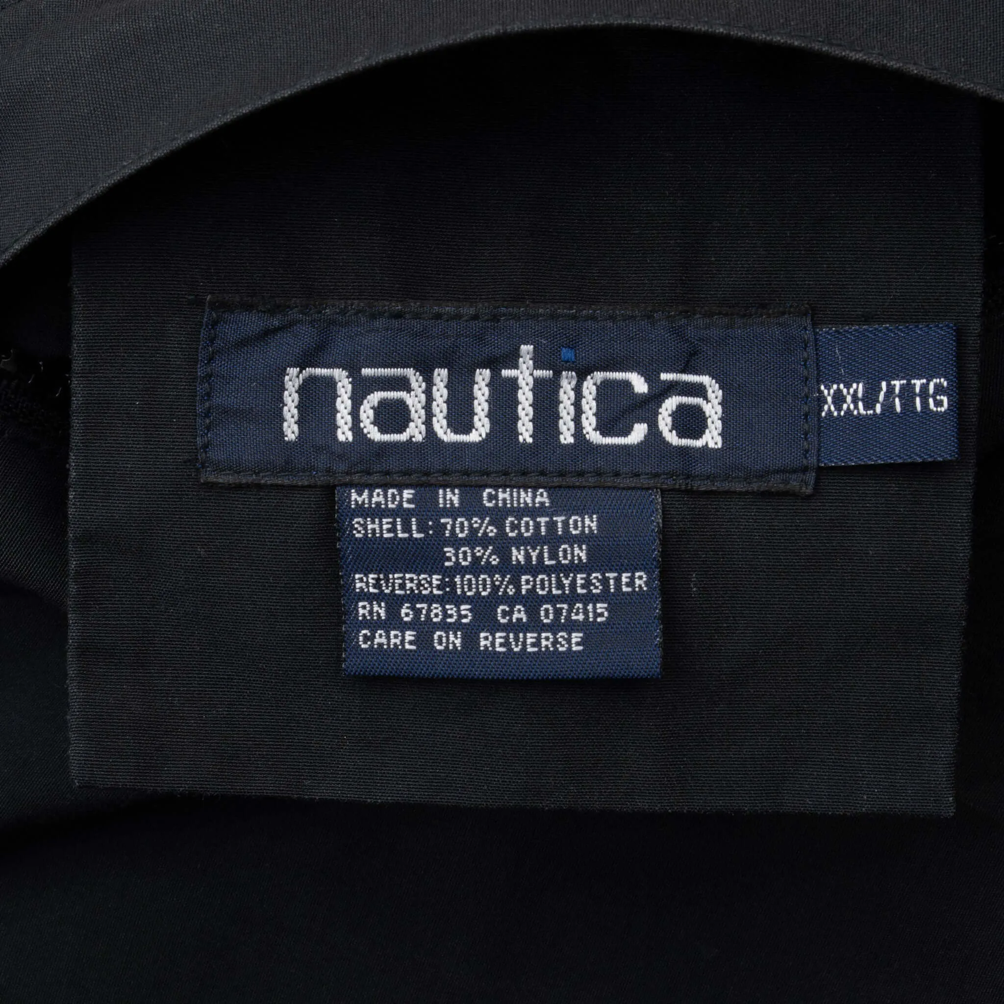 VINTAGE NAUTICA SPORT BLACK REVERSIBLE FLEECE JACKET 1990S 2XL