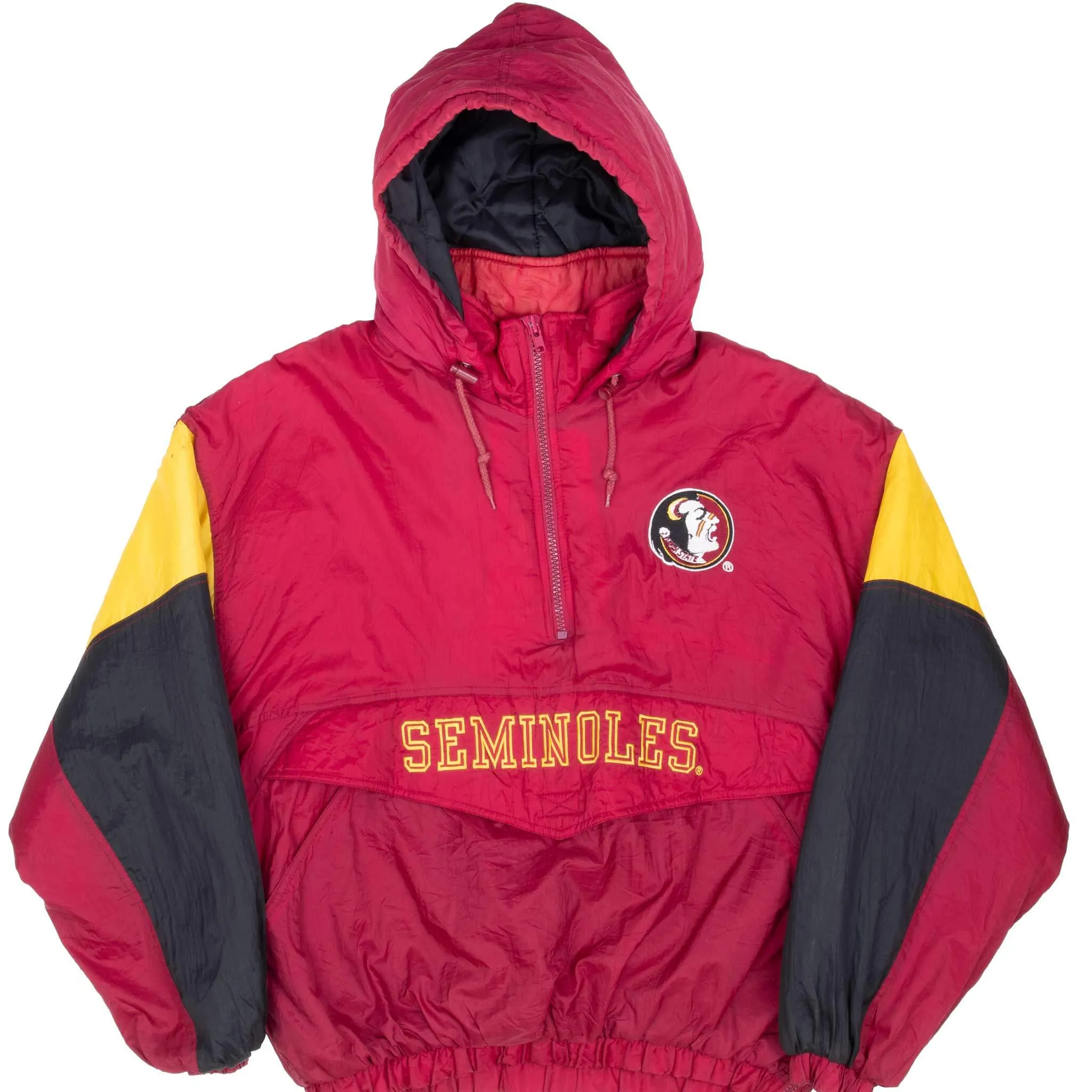 VINTAGE NCAA FLORIDA STATE SEMINOLES HEAVY PULLOVER JACKET XL 1990S