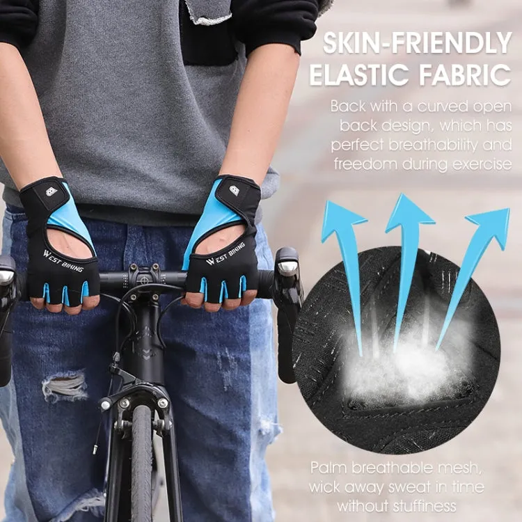 WEST BIKING YP0211217 Cycling Breathable Silicone Palm Gloves Fitness Training Wrist Guard Sports Gloves, Size: XL(Dark Gray)