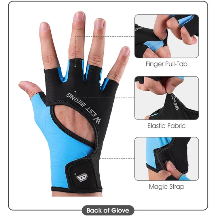 WEST BIKING YP0211217 Cycling Breathable Silicone Palm Gloves Fitness Training Wrist Guard Sports Gloves, Size: XL(Dark Gray)