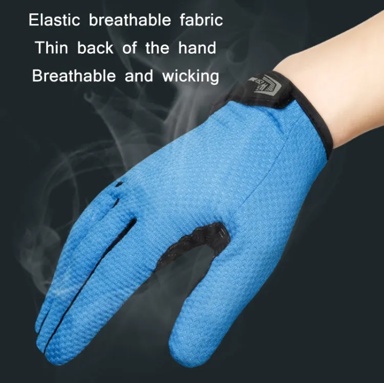 WEST BIKING YP0211223 Full-Finger Gloves For Cycling Shock Absorption Non-Slip Touch Screen Gloves, Size: XL(Blue)