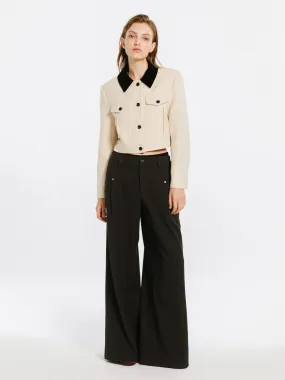 Wheat Boxy Cropped Jacket