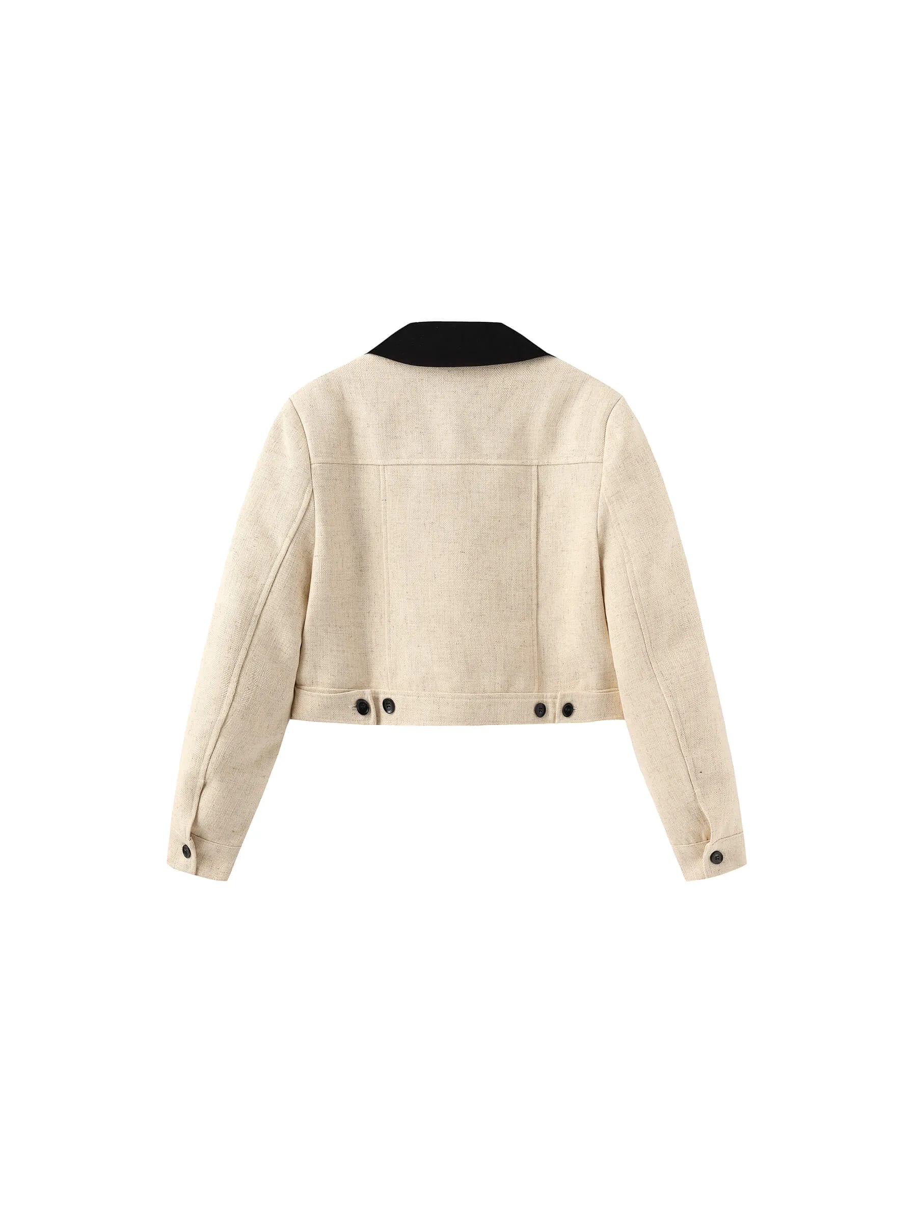 Wheat Boxy Cropped Jacket