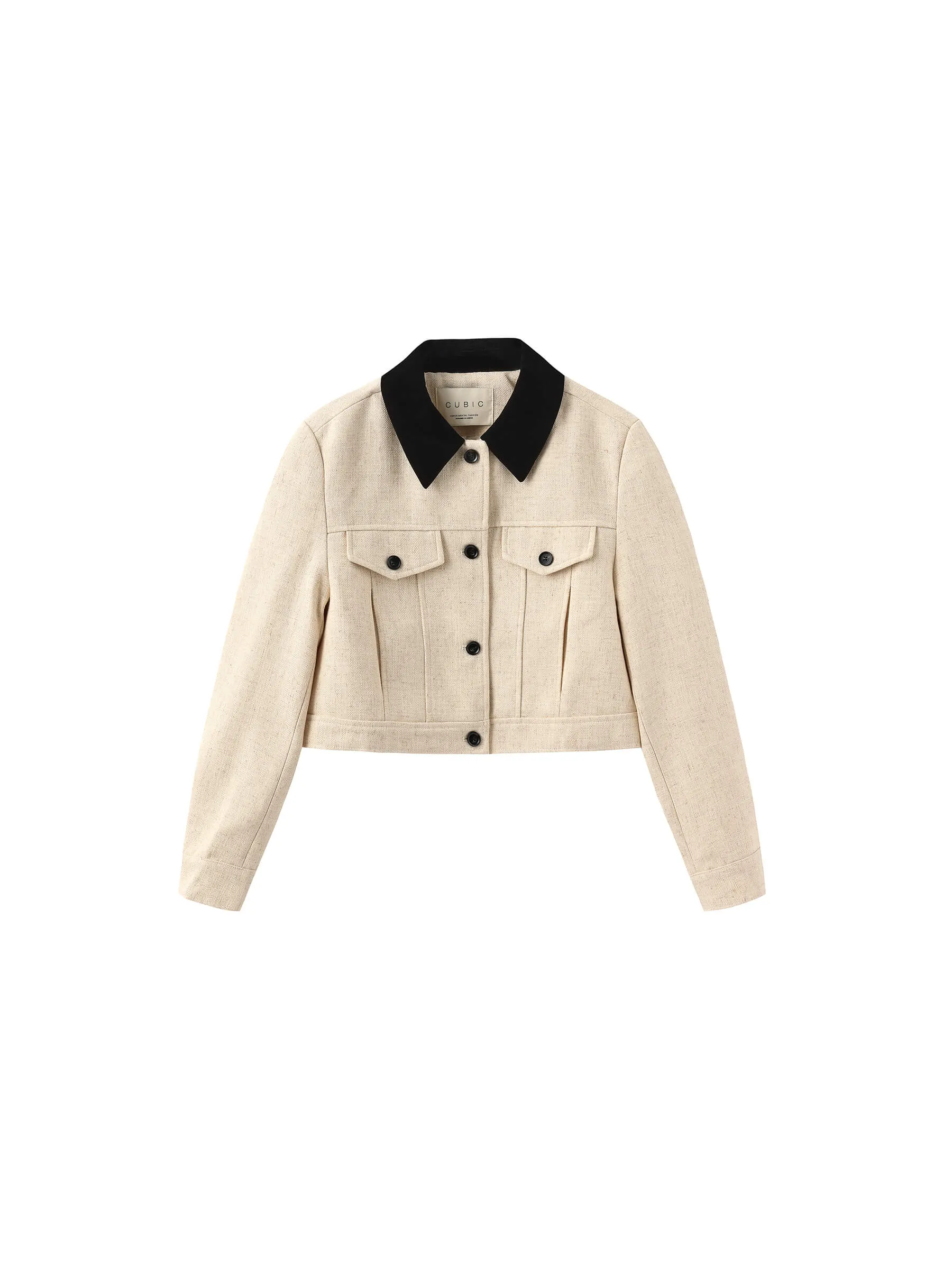 Wheat Boxy Cropped Jacket