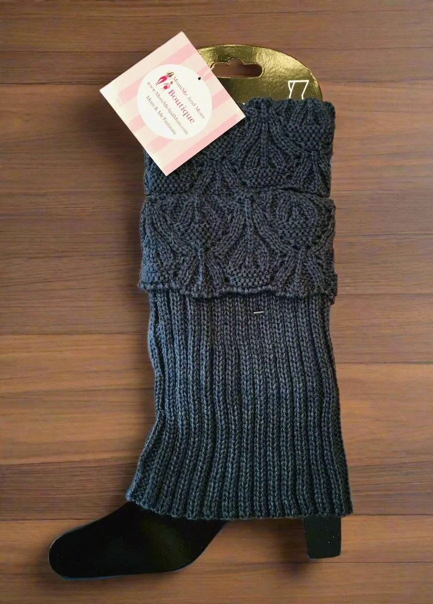 Womens Fold Over Solid Short Leg Warmers, Boot Socks, Sweater Boot Cuffs, One Size,