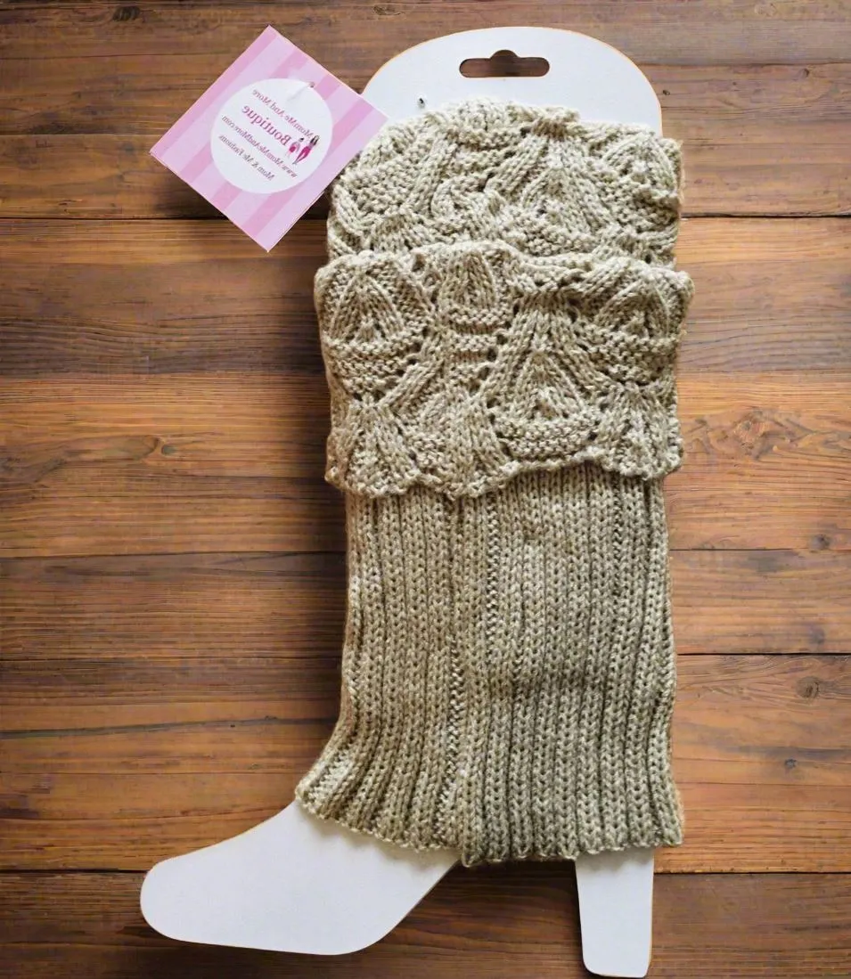 Womens Fold Over Solid Short Leg Warmers, Boot Socks, Sweater Boot Cuffs, One Size,