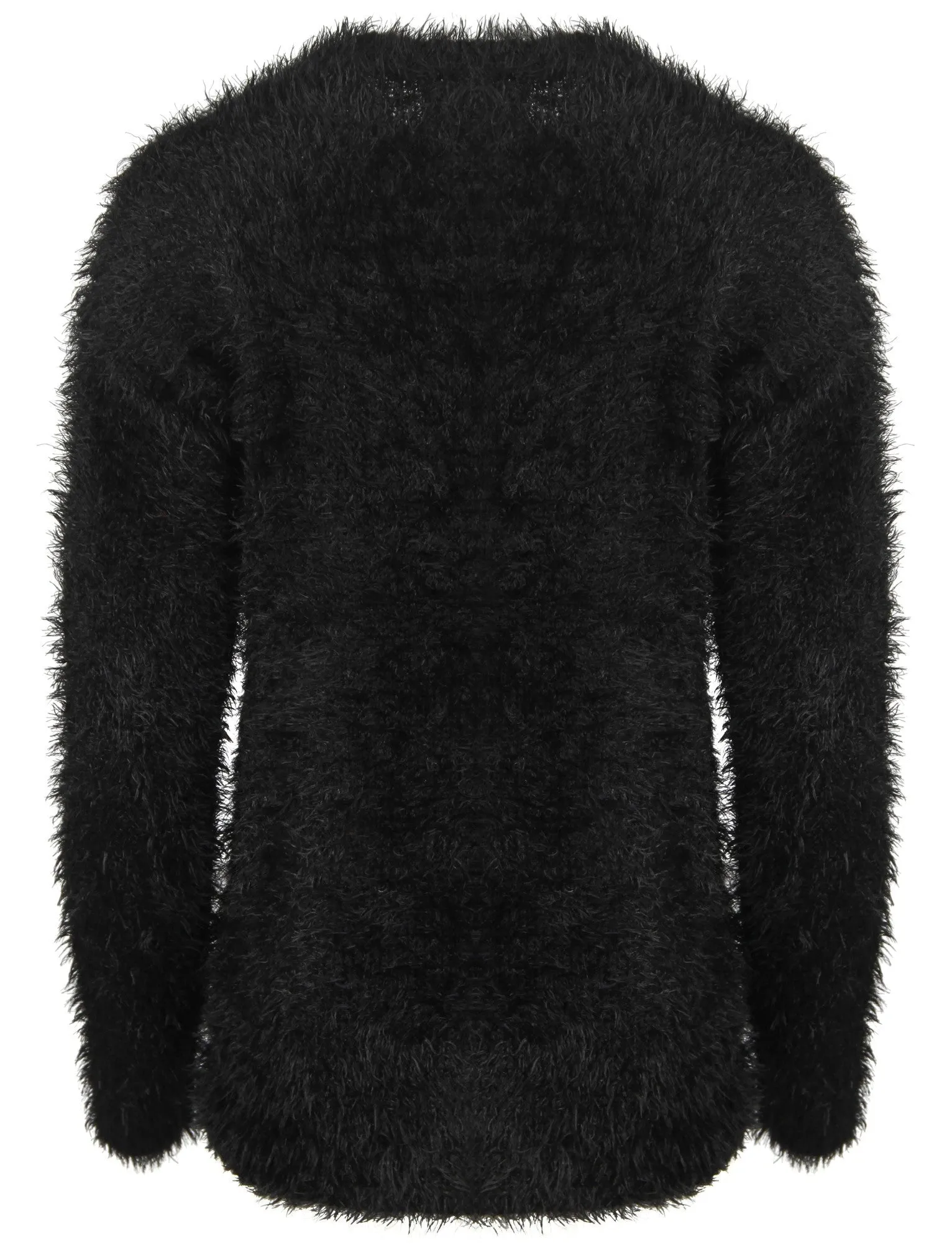 Womens Lx Kissmas Heart Fluffy Knit Jumper In Black - Christmas Wishes