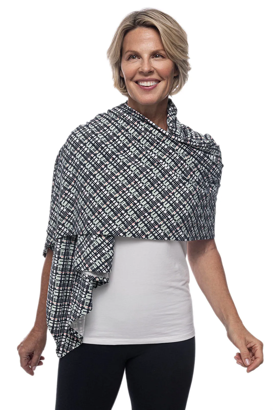 Women's Sanibel Everyday Beach Shawl  |  Navy Gulf Stream Stripe