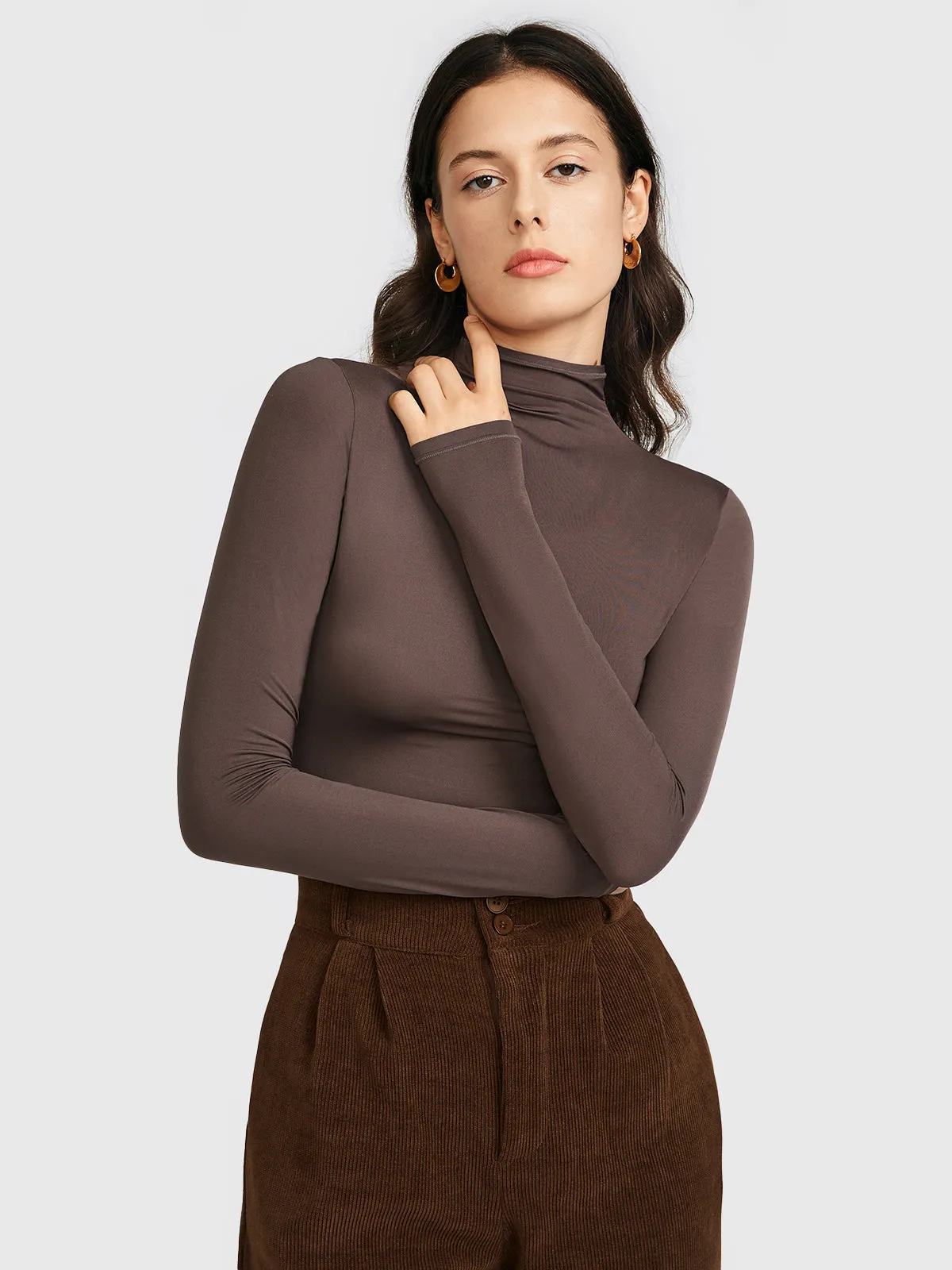 Women's Turtleneck Top Long Sleeve T-Shirt