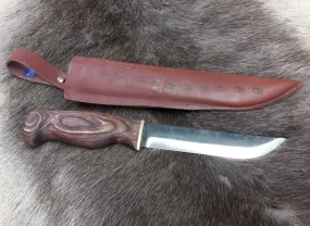 Wood Jewel Bear Leuku Brown Knife