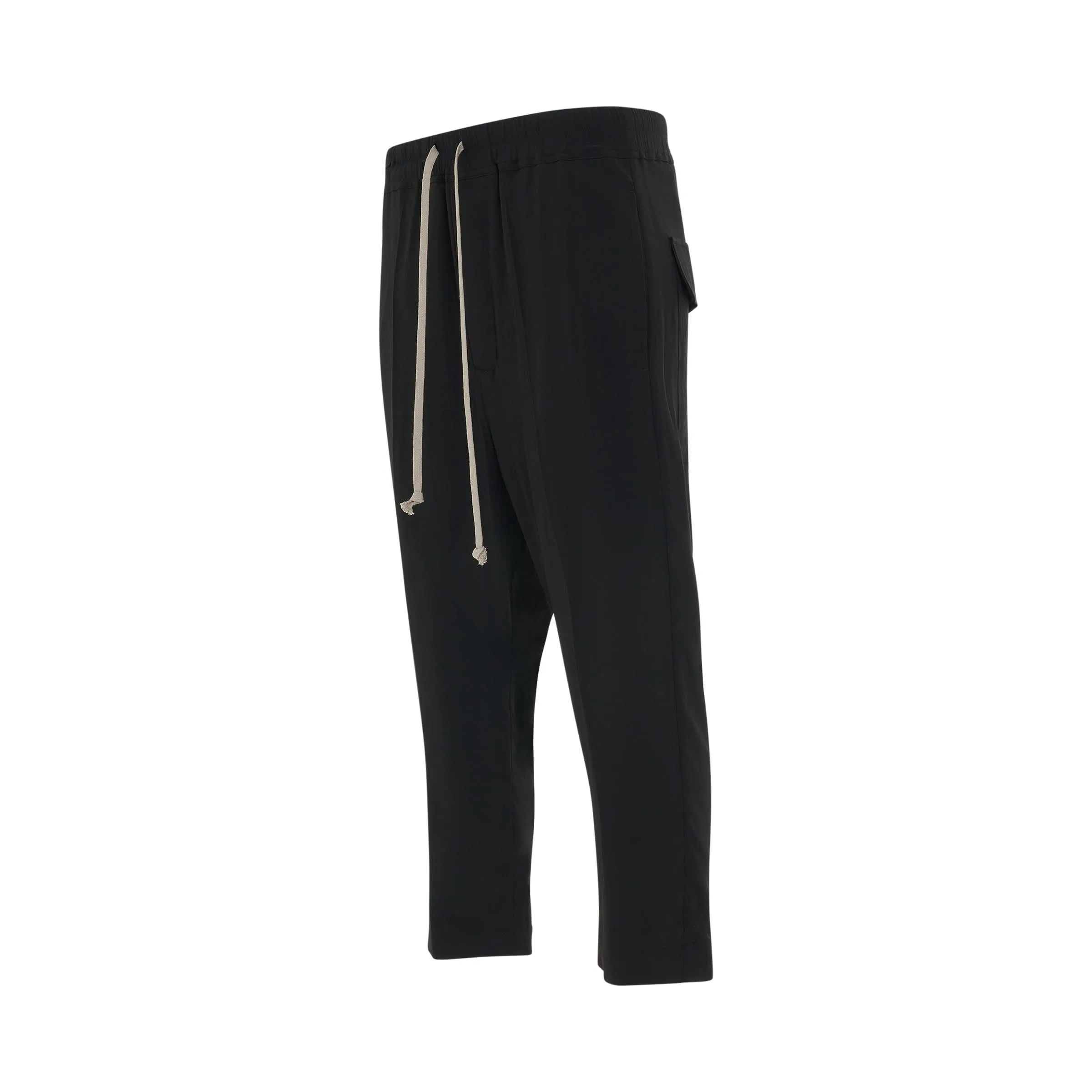 Woven Drawstring Astaires Cropped Pants in Black