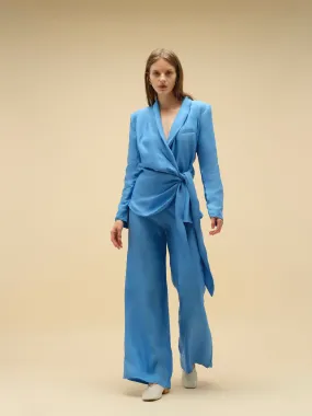 Wrap Blazer Suit Azul