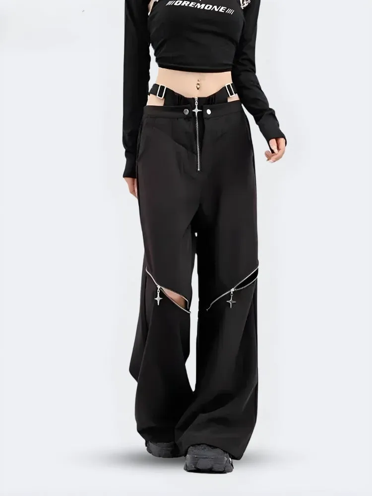 Y2K Cut Out Waist Pants