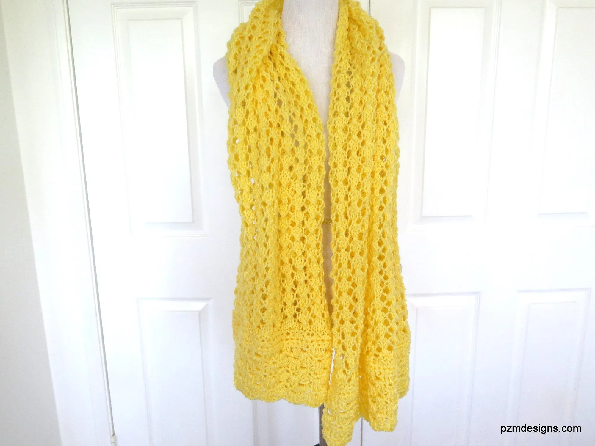 Yellow Lace Shawl, Hand Knit Prayer Shawl, Gift for Her